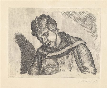 Giorgio Morandi, Bologna 1890 - 1964, Figura femminile dormiente, 1926,...