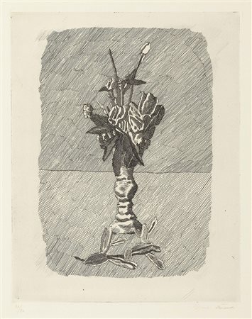 Giorgio Morandi, Bologna 1890 - 1964, Rose in boccio in un vaso, 1929,...