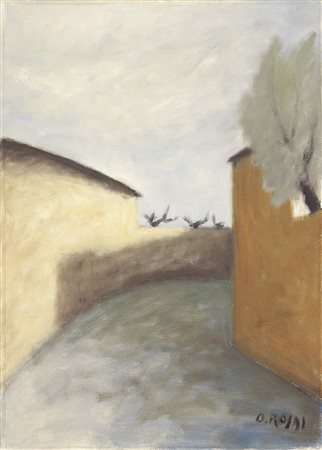 Ottone Rosai, Firenze 1895 - Ivrea (To) 1957, Strada, 1953, Olio su tela, cm....