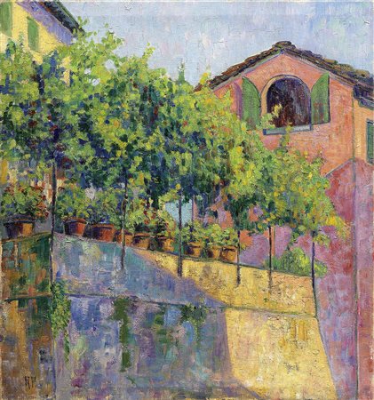 René Paresce, Carouge 1886 - Parigi 1937, Paesaggio, (1912), Olio su tela,...