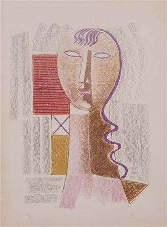 MARIO TOZZI (1895-1979)Senza Titolo Litografia a colori su carta Cm...