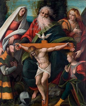 Bernardino Lanino Mortara 1512 – Vercelli 1578 TRINITÀ, SANTI E UN DONATORE...