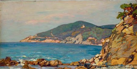Gino Romiti Livorno 1881 – 1967 QUERCIANELLA, 1926 olio su tavoletta, cm...