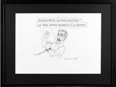 Originali "Massimo D'Alema: arrestate la mia Sinistra?" 2010 penna su carta...