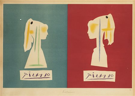 Pablo Picasso (Malaga 1881 - Mougins 1973) - "Sylvie de profil" 1954...