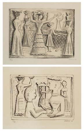 Massimo Campigli (Berlino 1895 - St. Tropez 1971) - Lotto di due litografie...