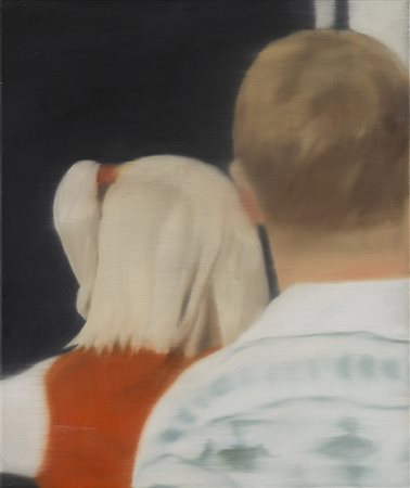 Bert De Beul (Gent 1961) - "Senza titolo" 1999 olio su tela, cm 53x45 Firmato...