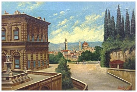 EMILIO ACERBI Pisa 1864 – Pisa ? Senza titolo 1905 Olio su tela 39,3 x 60....