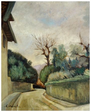 ENZO MAIORFI Siena 1893 – ? Senza titolo (Paesaggio) Olio su cartone 29,5 x...