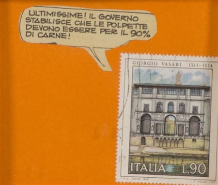 Lamberto Pignotti (Firenze 1926 ) Ultimissime 1975 Collage su carta, cm....