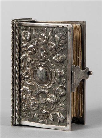 Libro con custodia in argento con iscrizione ebraica, sec.XIX