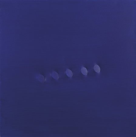 TURI SIMETI (1929-) Cinque ovali blu 2014acrilico su tela estroflessa cm...