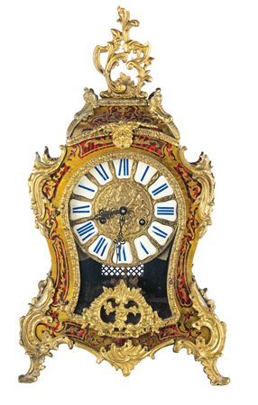 Orologio da tavolo Boulle Francia fine XIX secolo Intarsiato a motivi...
