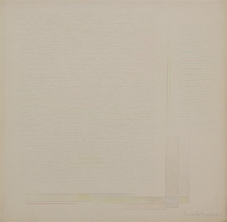Riccardo Guarneri, In Basso, 1979, tecnica mista su cartoncino, cm. 25x25,...