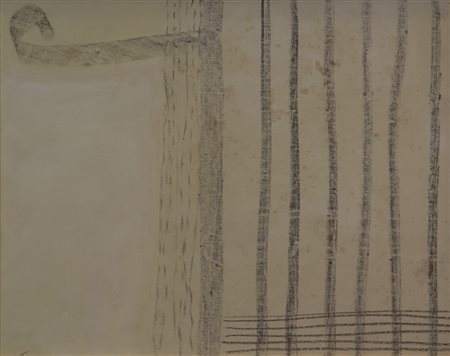 Fausto Melotti, Senza titolo, tecnica mista carta applicata su tela, cm....