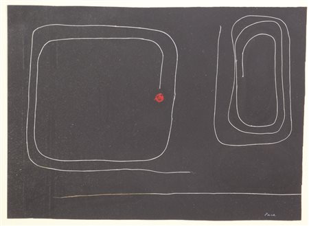 Achille Pace, Senza titolo, tecnica mista e fili su cartoncino, cm. 25x35,...