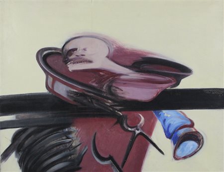 Tino Vaglieri, Dal confine della Città, 1977, olio su tela, cm. 66x84,...