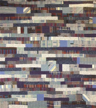 Ottavio Missoni, Senza titoli, (anni '60), arazzo patchwork in lana, cm. 167x150