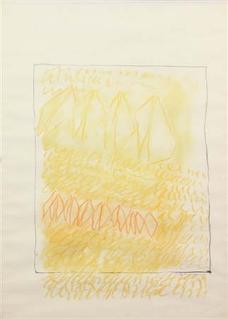 Agostino Ferrari, Senza titolo, 1964, tecnica mista su carta, cm. 70x50,...