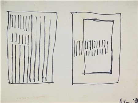 Arturo Vermi, Antologia, 1962, pennarello su carta riportata su tela, cm....