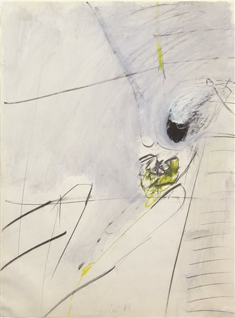 Rodolfo Aricò, Composizione, 1961, tecnica mista su carta, cm. 67x49,5,...