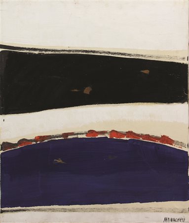 Sante Monachesi, Senza titolo, (fine anni '60), olio su tela, cm. 60x50,...