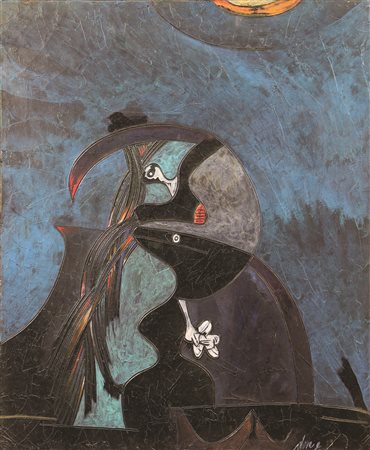 Gianni Dova, "Uccello da Rapina", (anni '60), olio su tela, cm. 60x50,...