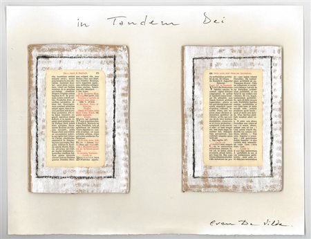 Evan De Vilde, in Tandem Dei, 2013, tecnica mista e collage su carta, cm....