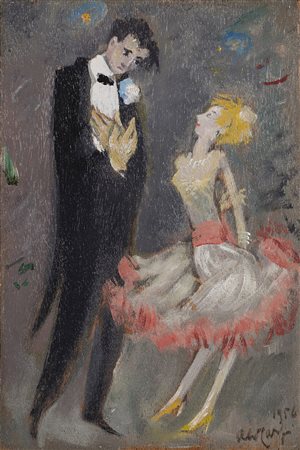 Aldo Carpi dè Resmini (Milano 1886 - 1973) "Invito a ballare" 1956 olio su...
