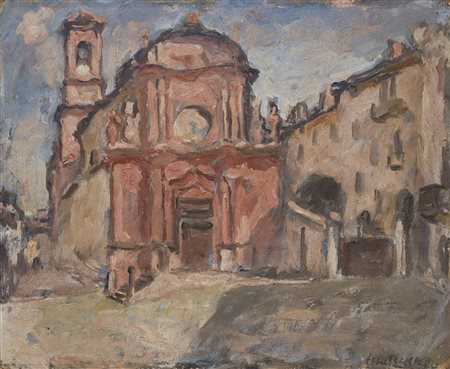 Ugo Malvano (Torino 1878 - Finale Ligure 1952) "Chiesa Croce Nera. Saluzzo"...