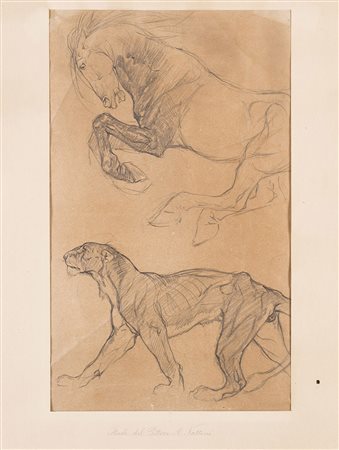 Amos Nattini (Genova 1892 - Parma 1985) (Attribuito) Studio per animali...