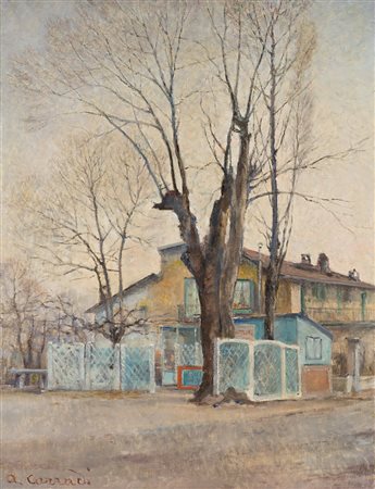 Alfonso Corradi (Castelnovo di Sotto 1889 - Milano 1972) "Monluè" olio su...