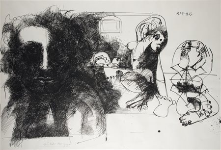 Paolo Tait (1952) Figure firma e data in basso a sinistra; data in alto a...