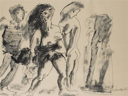 Riccardo Schweizer (1925-2004) Nudi con Erma firma e data in basso a destra...