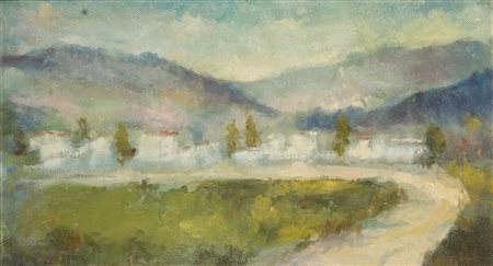Giovanni Zanetti (1910-1983) Paesaggio firma in basso a sinistra; titolo,...