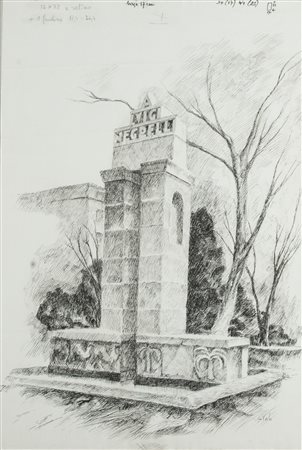 Guido Polo (1898-1988) Monumento a Luigi Negrelli firma in basso a destra...