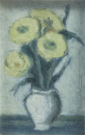 Guido Polo (1898-1988) Vaso con fiori firma in basso a sinistra olio su...