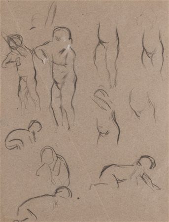 Luigi Bonazza (1877-1965) Studio di bambini matita grassa su carta cm 31,5x25...