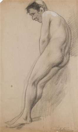 Alcide Davide Campestrini (1863-1940). Studio di nudo per il dipinto ‘I...