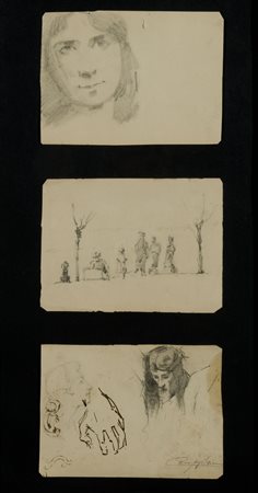 Alcide Davide Campestrini (1863-1940) Gruppo di tre disegni raffiguranti...