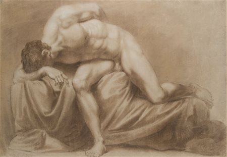 Giovanni Battista Lampi I (1751-1830) Accademia di nudo maschile semisdraiato...