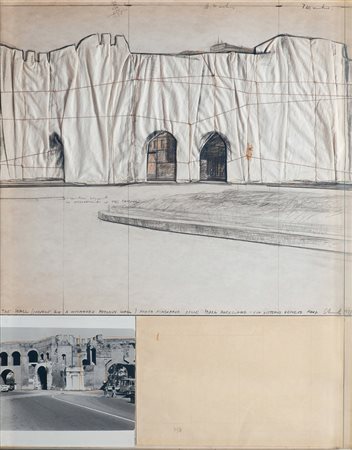 CHRISTO E JEANNE-CLAUDE Gabrovo 1935 THE WALL, (PROJECT FOR A WRAPPED ROMAIN...