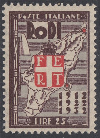 [EGEO] 1932 Ventennale di Rodi, serie cpl 10v. Cert. S. Sorani....