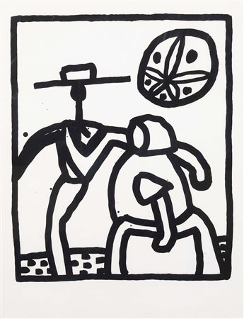 Keith Haring, Kutztown 1958 - New York 1990, Senza titolo, 1989, Silkscreen...