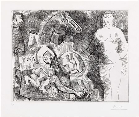 Pablo Picasso, Malaga 1881 - Mougins 1973, Senza titolo, 1968, Acquaforte,...