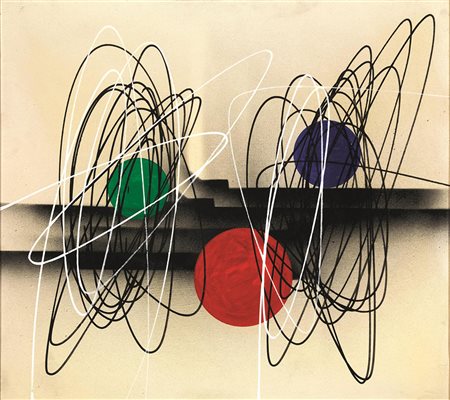 ROBERTO CRIPPA(Milano 1921 - Bresso 1972)Spiraliolio su tela, cm 40x45sul...