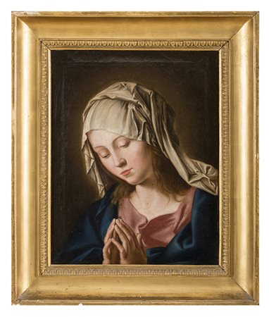 SEGUACE DI SASSOFERRATO, Fine XVII secolo, Madonna, Olio su tela cm 48 x 36,...