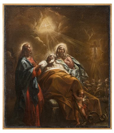STEFANO MAGNASCO, Genova 1635 - 1674, Transito di San Giuseppe, Olio su tela...