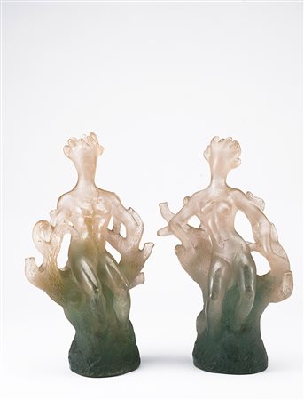 Pierre Roulot ( 1917 - 2007) "Merlin" e "Viviane". Due sculture in pasta...