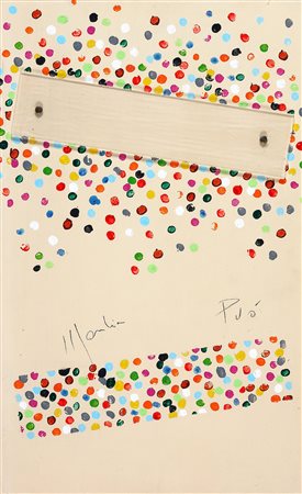 ALDO MONDINO 1938 - 2005 Mondino può Olio e plexiglass su tavola, cm. 55 x 35...
